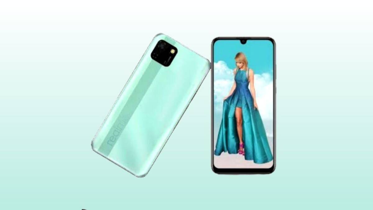 Смартфон Realme C11 спереди и сзади изображён