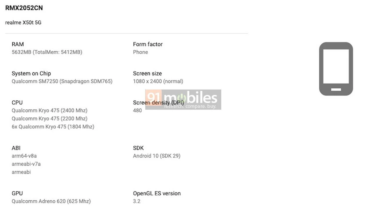 Раскрыты характеристики смартфона Realme X50t 3 realme x50t specifcations google play console