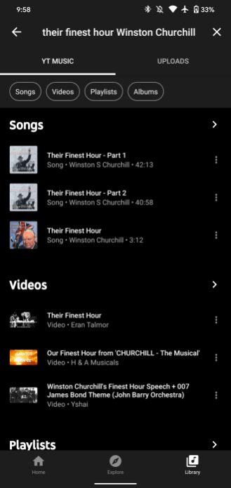 Экран мобильного устройства с интерфейсом YouTube Music и списком песен