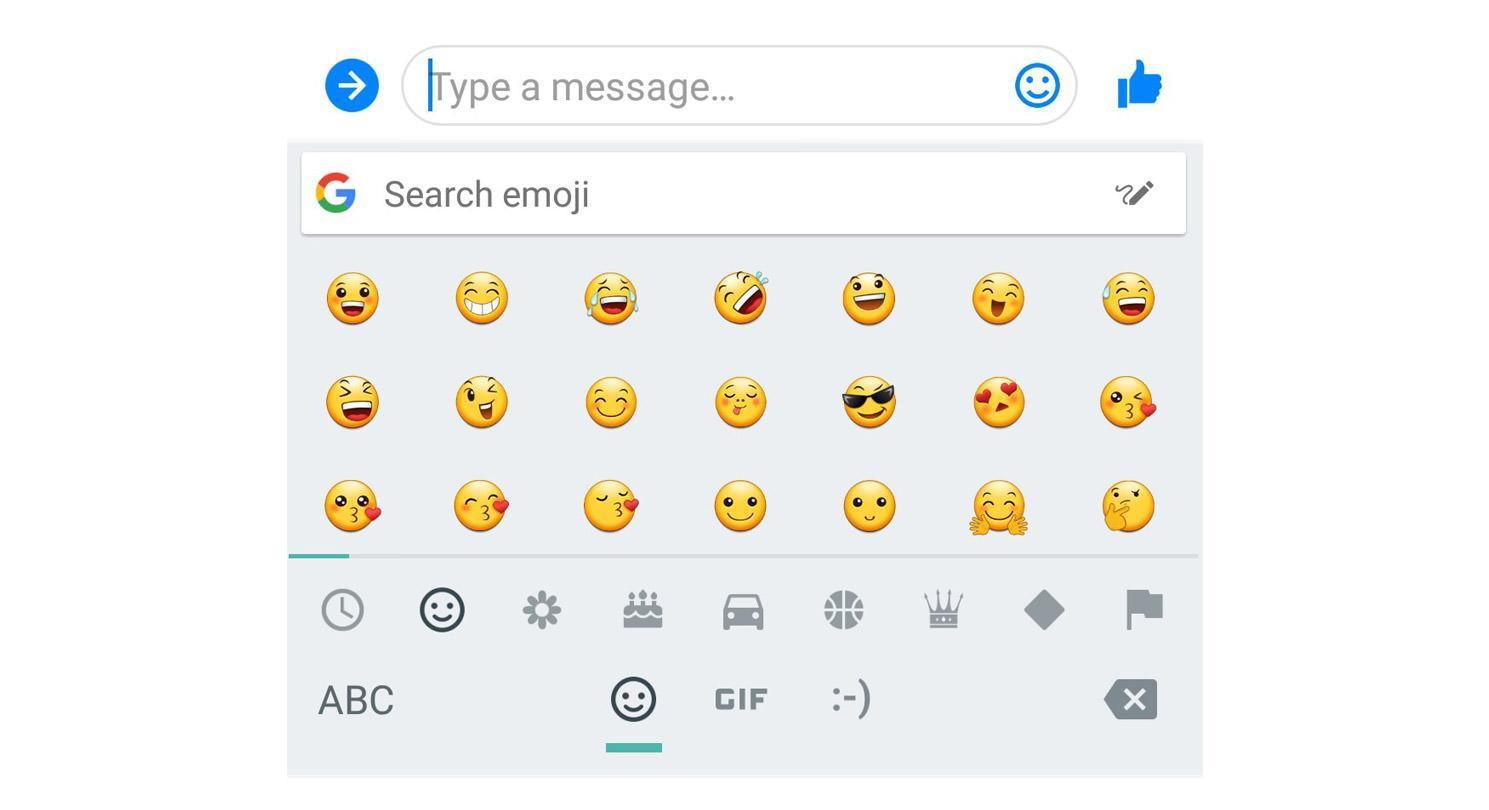 В клавиатуру GBoard добавили строку быстрого доступа к emoji 3 01 type a message