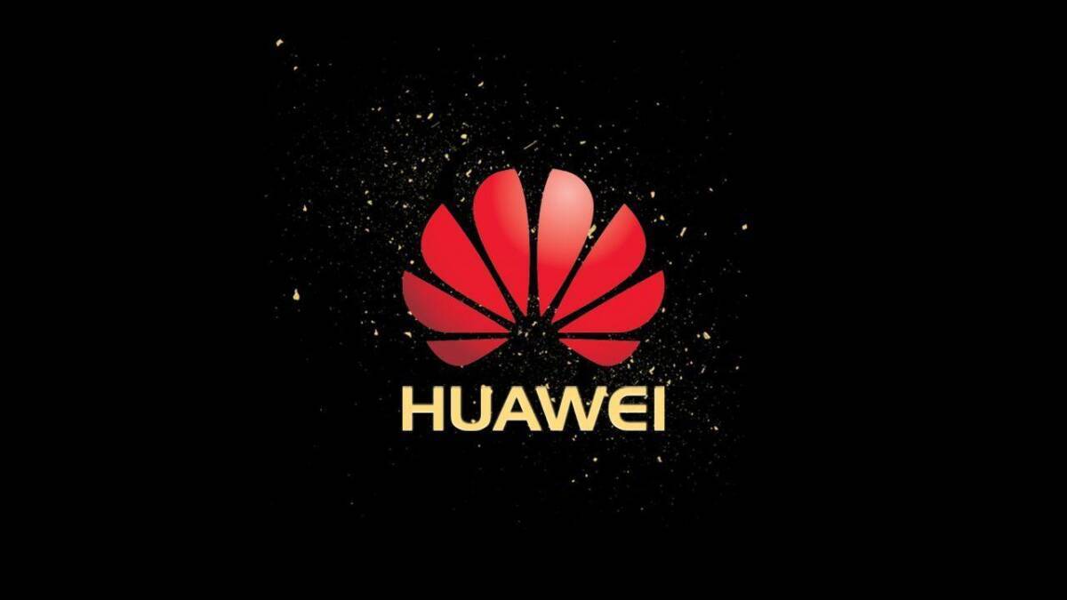 Логотип Huawei с красным цветом на черном фоне