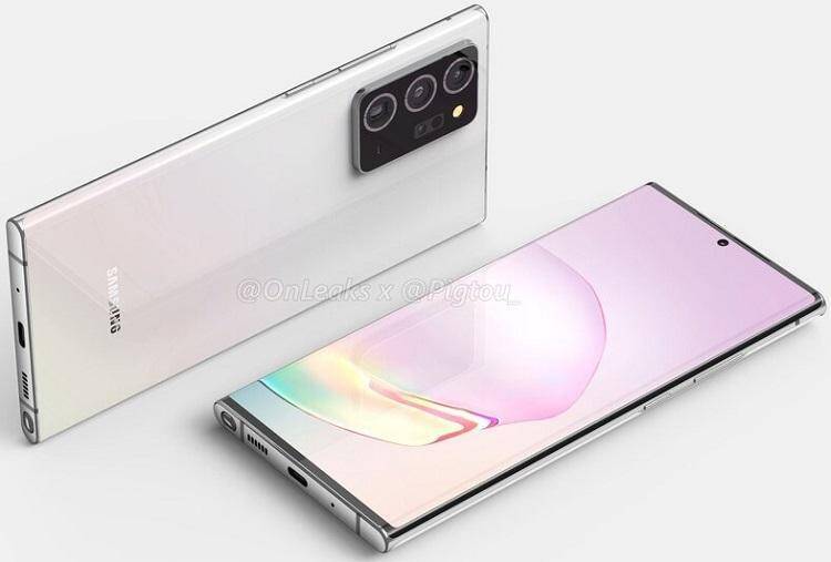 В сеть опубликовали рендеры Samsung Galaxy Note 21 Ultra 5 Смартфон Samsung Galaxy Note 20 Ultra сзади и спереди