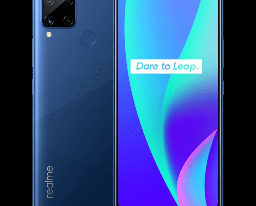 Смартфон Realme C15 с тремя камерами сзади и датчиком отпечатков пальцев на задней панели