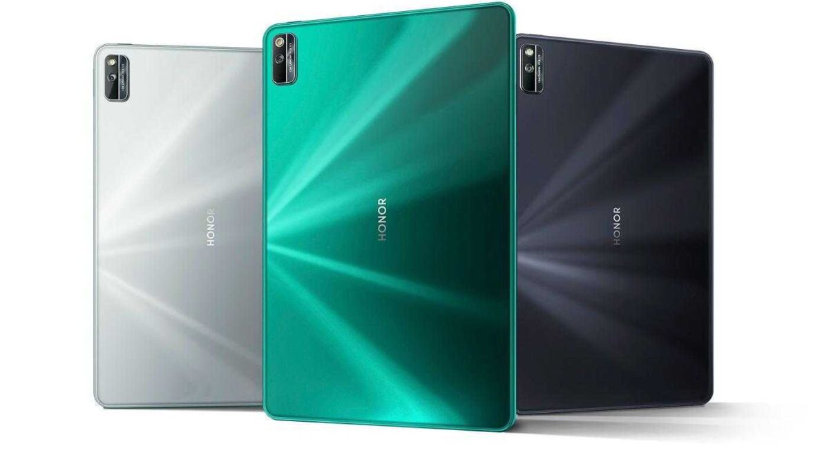 Три цветных планшета Honor Pad 6 с тёмной и светлой отделкой