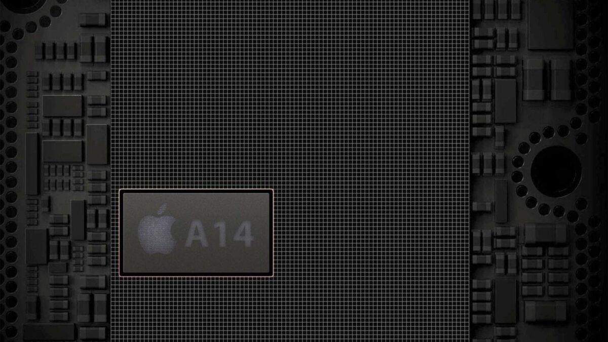 Процессор Apple A14 на материнской плате MacBook Pro