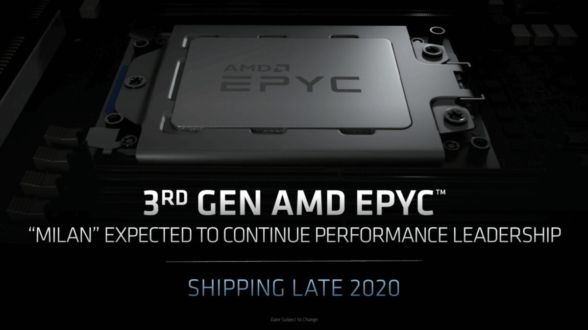 Процессор AMD EPYC архитектуры Zen 3 на материнской плате