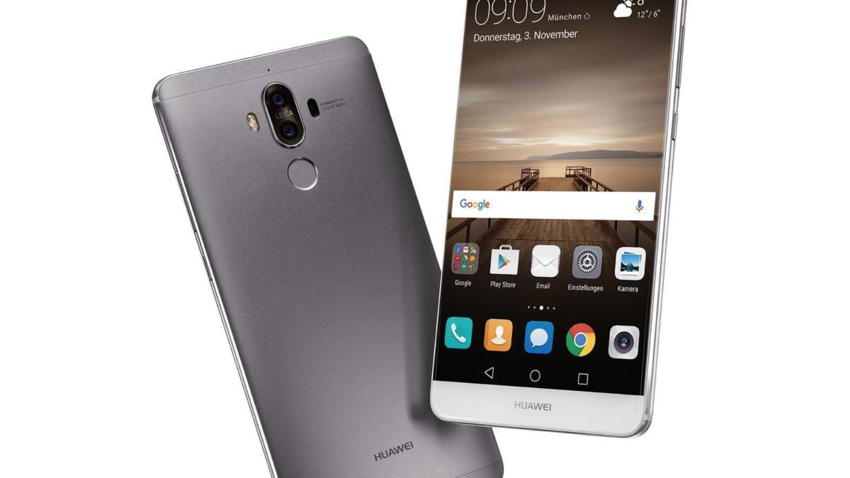 Huawei Mate 9 2016 года выпуска получит обновление EMUI 9 4 Смартфон Huawei с серебристым корпусом сзади и спереди, отображающий интерфейс телефона