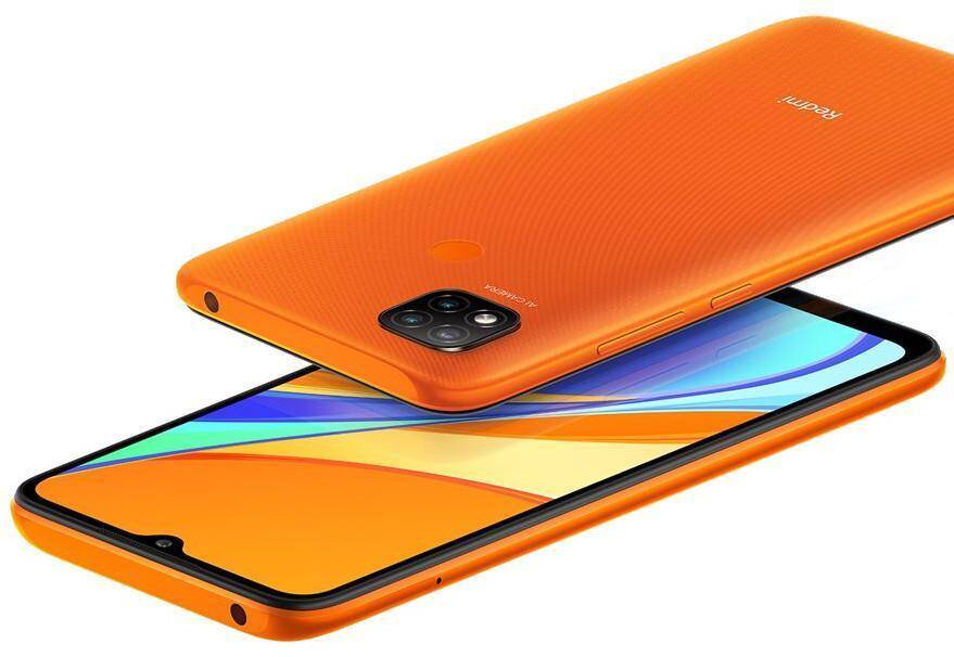 Сегодня Redmi 9C был объявлен для международного рынка 3 Смартфон Redmi 9C с ярким оранжевым корпусом вид сбоку и задней панелью с тройной камерой