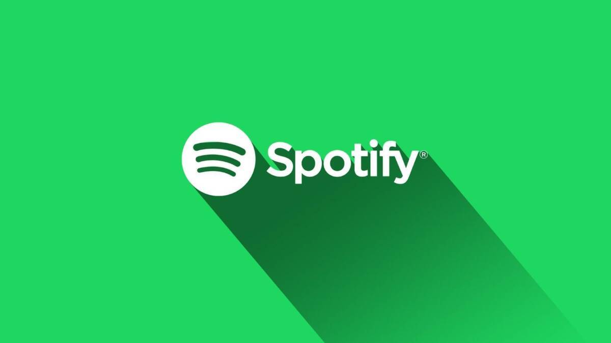 Логотип Spotify на зеленом фоне с тенями
