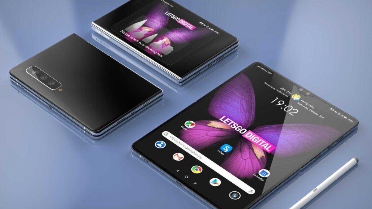 Экран смартфона Oppo Reno3 с ярким интерфейсом и стилусом