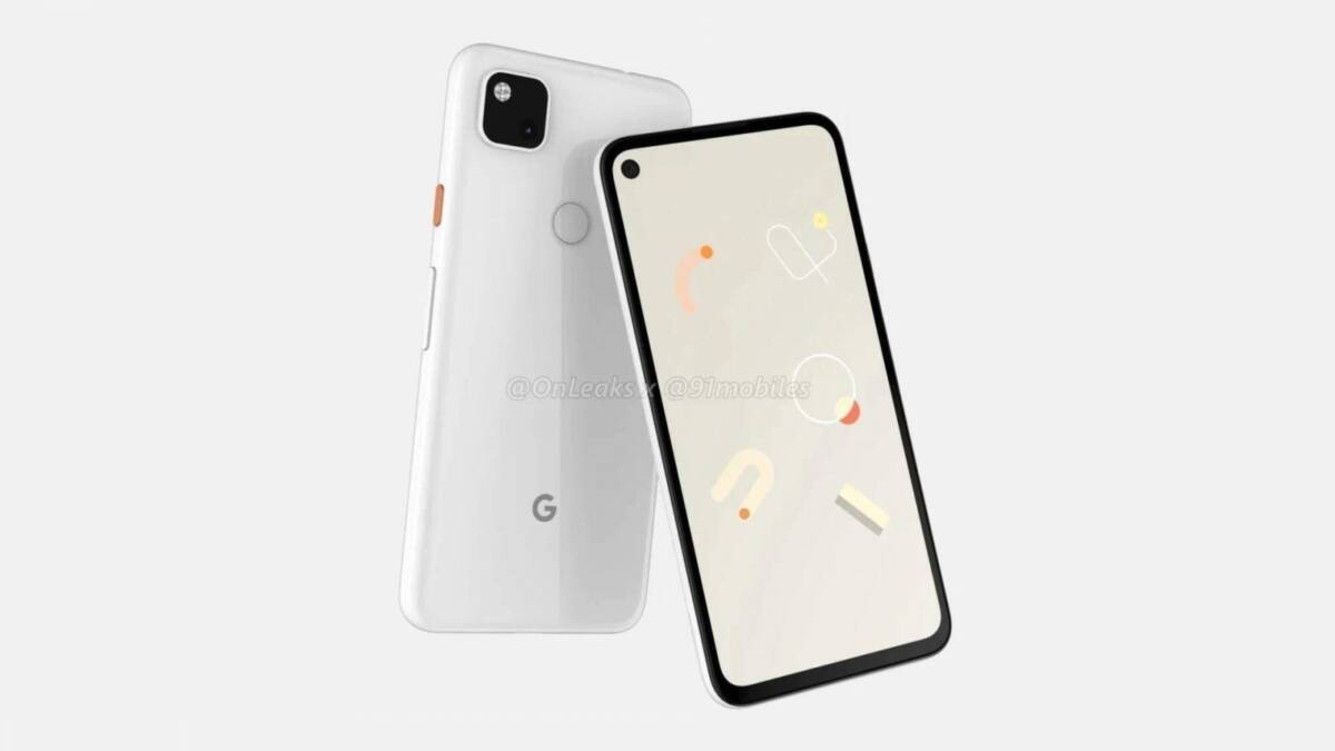 Плоский дизайн Google Pixel 4a с черной рамкой