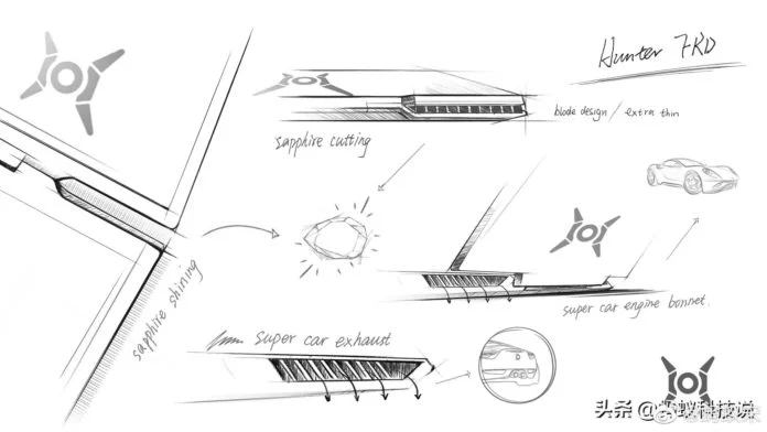 honor hunter gaming laptop design sketch 696x392 1