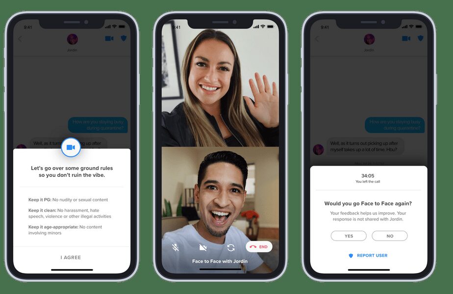 Tinder начал тестировать видеозвонки 3 Скриншот видеозвонка Tinder с тремя участниками