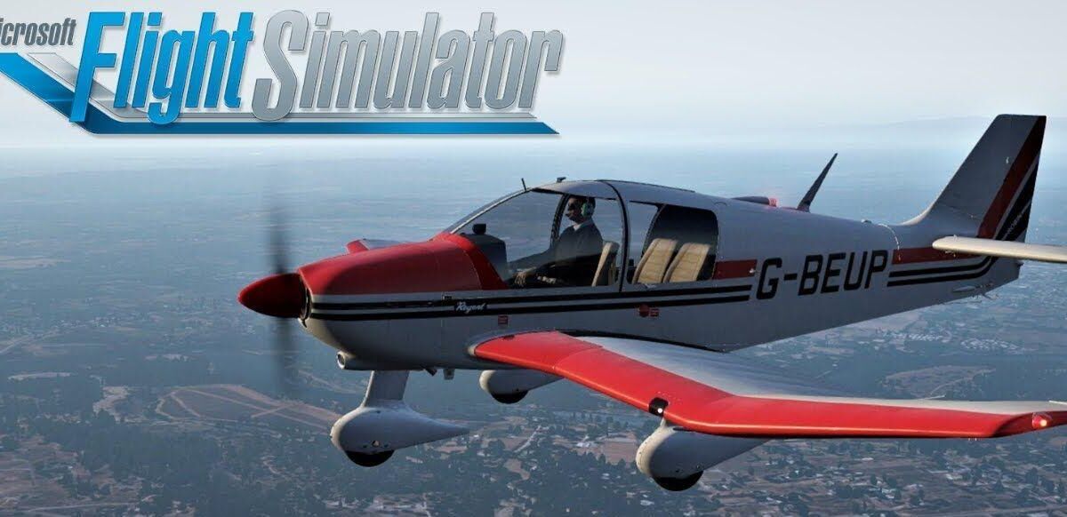 Самолет Microsoft Flight Simulator 2020 в полете над землей