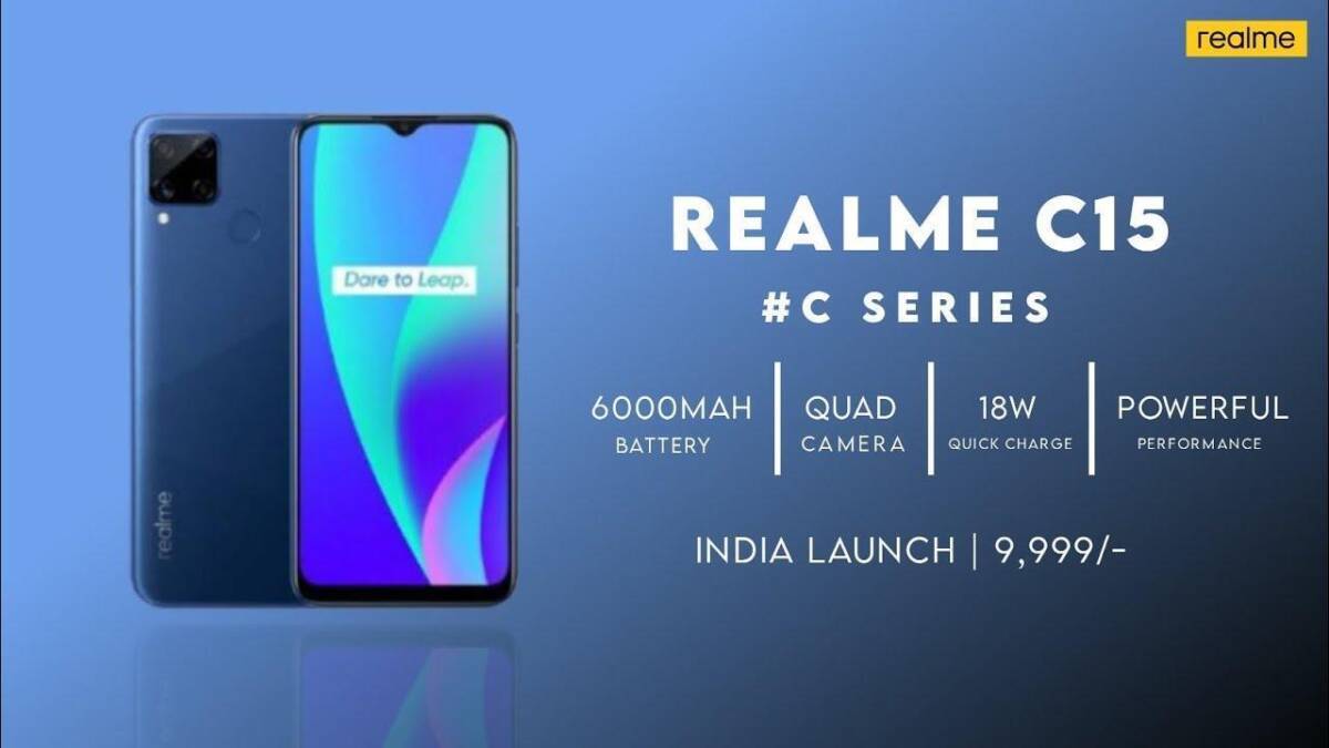 Обзор смартфона Realme C15 с задней стороны и дисплея