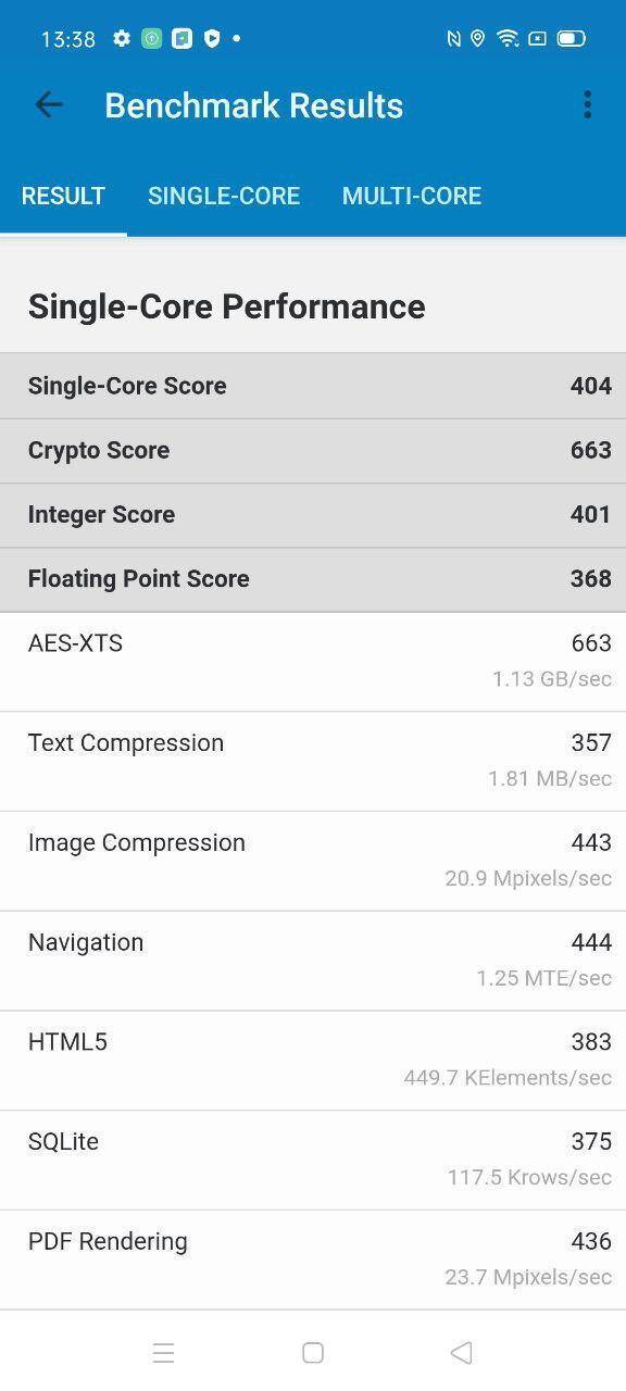 Доступный и красивый. Обзор cмартфона Oppo Reno3 34 Результаты однопроцессорного теста Lenovo A7 на экране