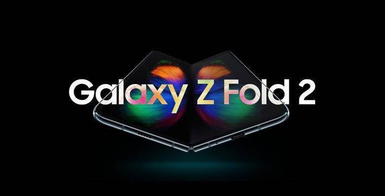 Складной смартфон Samsung Galaxy Z Fold 2 с открытым экраном и цветным отображением
