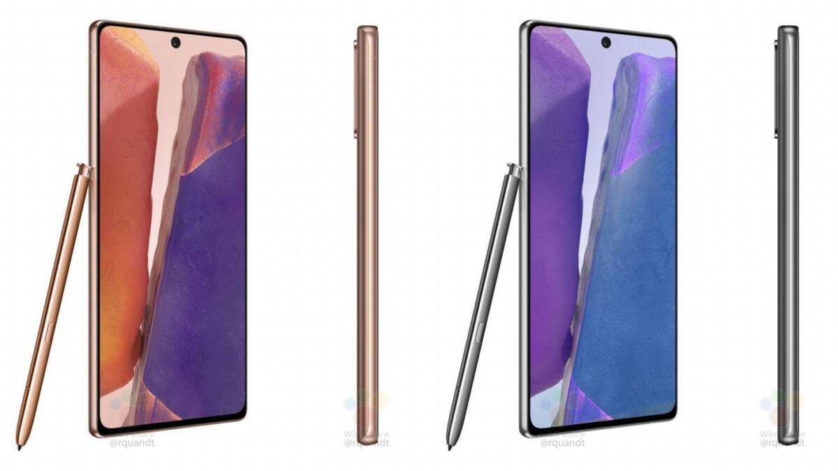 Галакси Note 20 и Note 20 Ultra с стилусами спереди