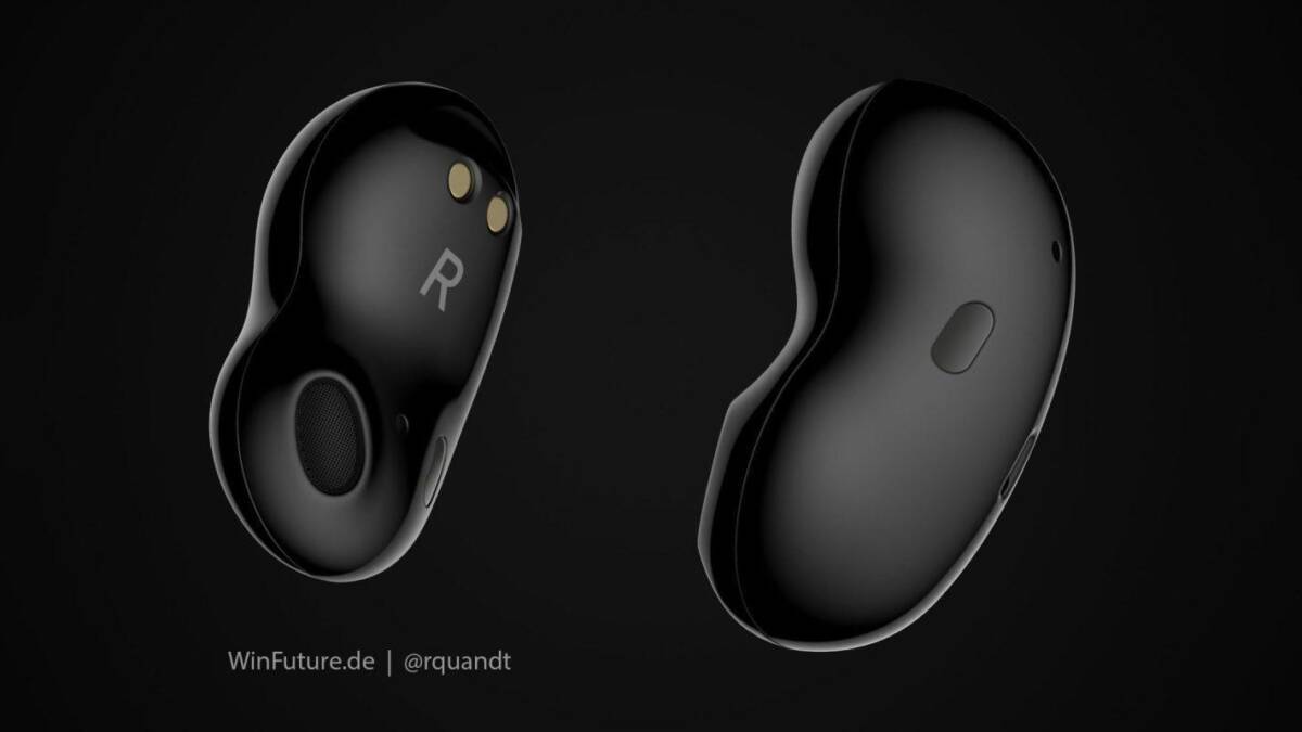 Черные беспроводные наушники Galaxy Buds Live с задней стороны