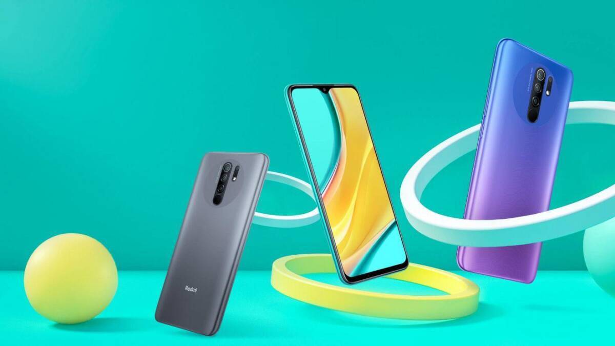 Цветные смартфоны Redmi 9 с задней камерой и дисплеем