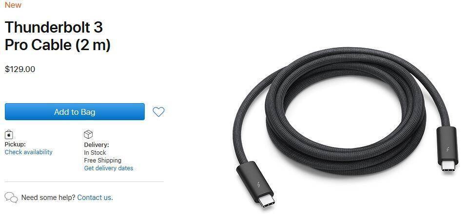 Кабель Thunderbolt 3 Pro длиной 2 метра с USB-C концами