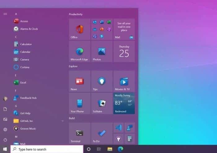 Панель меню в Windows на ноутбуке с акц probationa