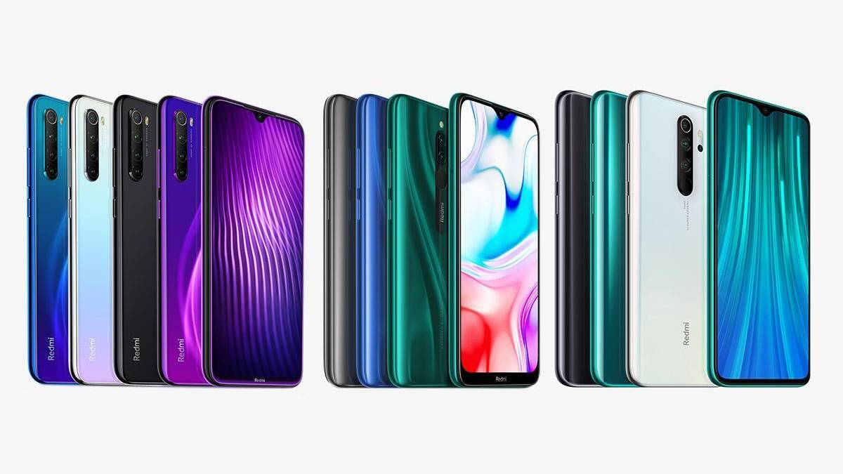 Различные модели смартфонов Redmi с тремя задними камерами