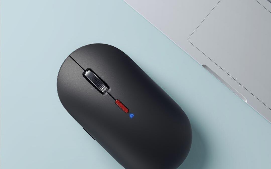 Черная беспроводная мышь Xiaomi с кнопками и подсветкой