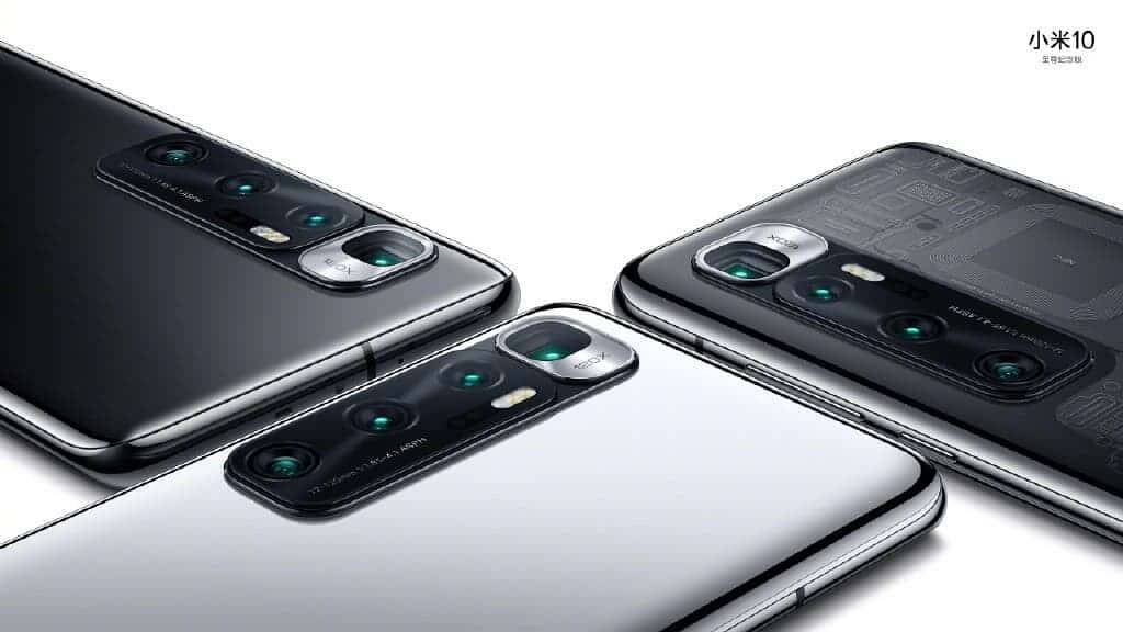 Три смартфона Xiaomi Mi 10 Ultra с камерой на задней панели