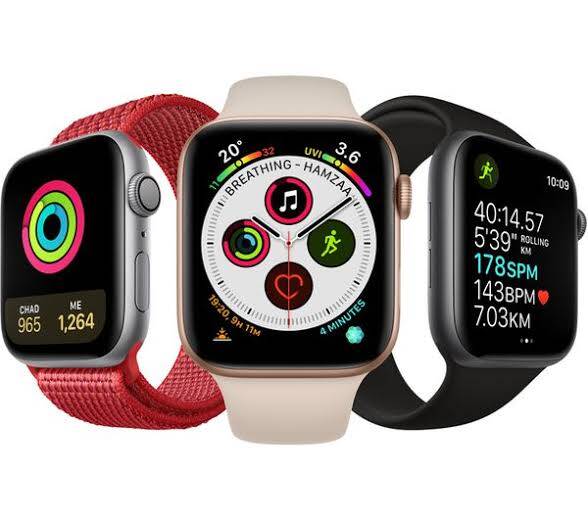 Три смарт-часа Apple Watch Series 6 разных моделей и дизайнов