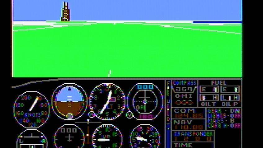 Экран Microsoft Flight Simulator с авиагодами и приборами