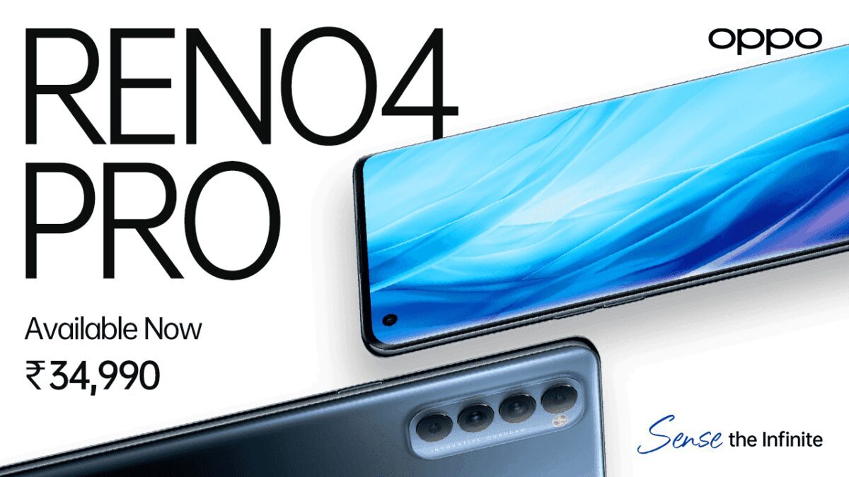 Рекламное изображение смартфона Oppo Reno4 Pro спереди и сзади