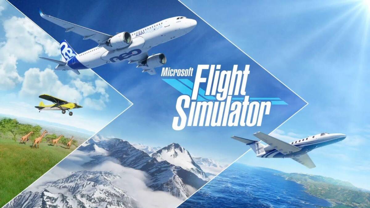 Изображение самолета Airbus A320 и самолетов меньшего размера на фоне гор и океана