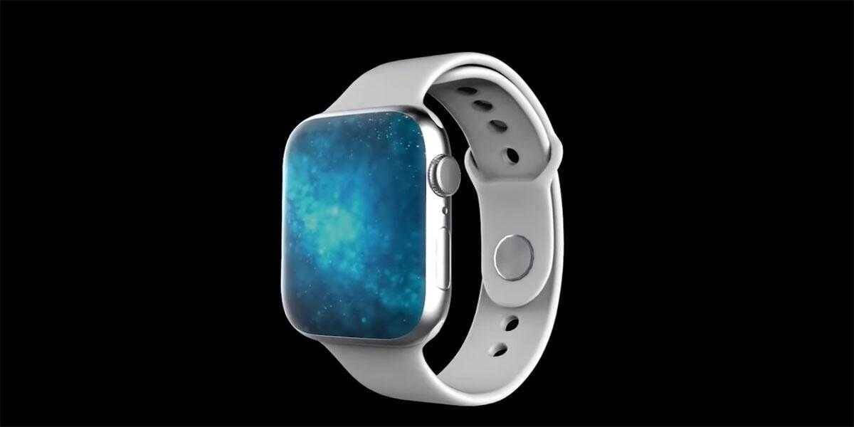 Умные часы Apple Watch Series 6 с серебристым корпусом и белым ремешком