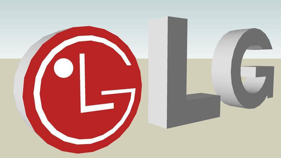 Логотип LG на трехмерных буквах на светлом фоне