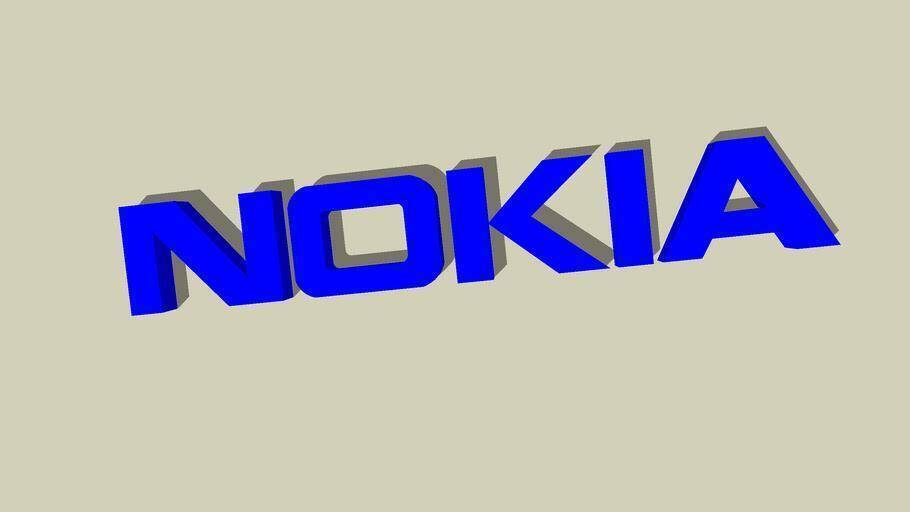 3D-изображение логотипа Nokia в синем цвете