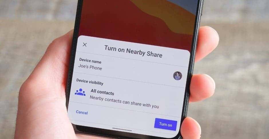 Android получил технологию обмена файлами, аналогичную Apple AirDrop 5 Экран смартфона Samsung Galaxy Unpacked с настройками обмена данными