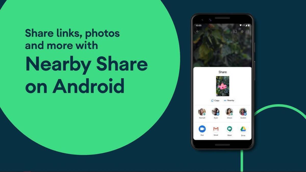 Экрана смартфона с функцией обмена файлами Android