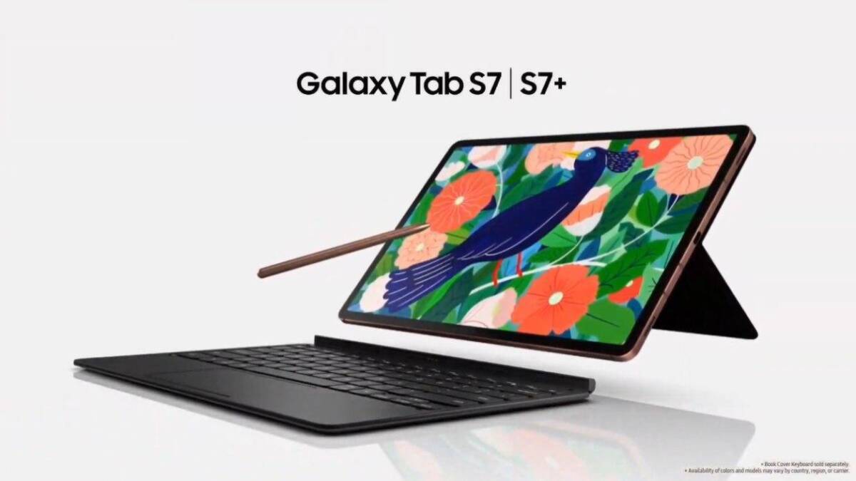 Samsung представил планшет Galaxy Tab S7 6 Планшет Galaxy Tab S7 с клавиатурой и стилусом из другого ракурса