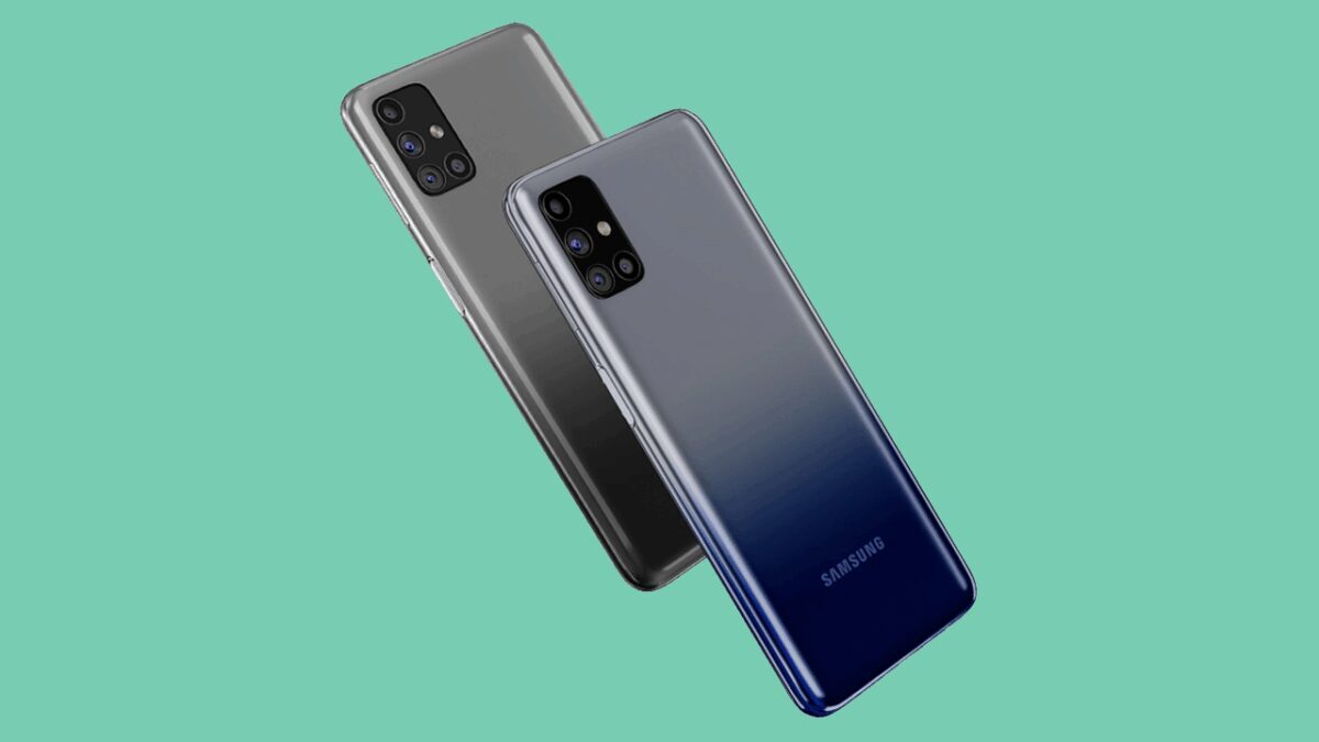 Смартфон Samsung Galaxy M51 с четырьмя камерами задний план