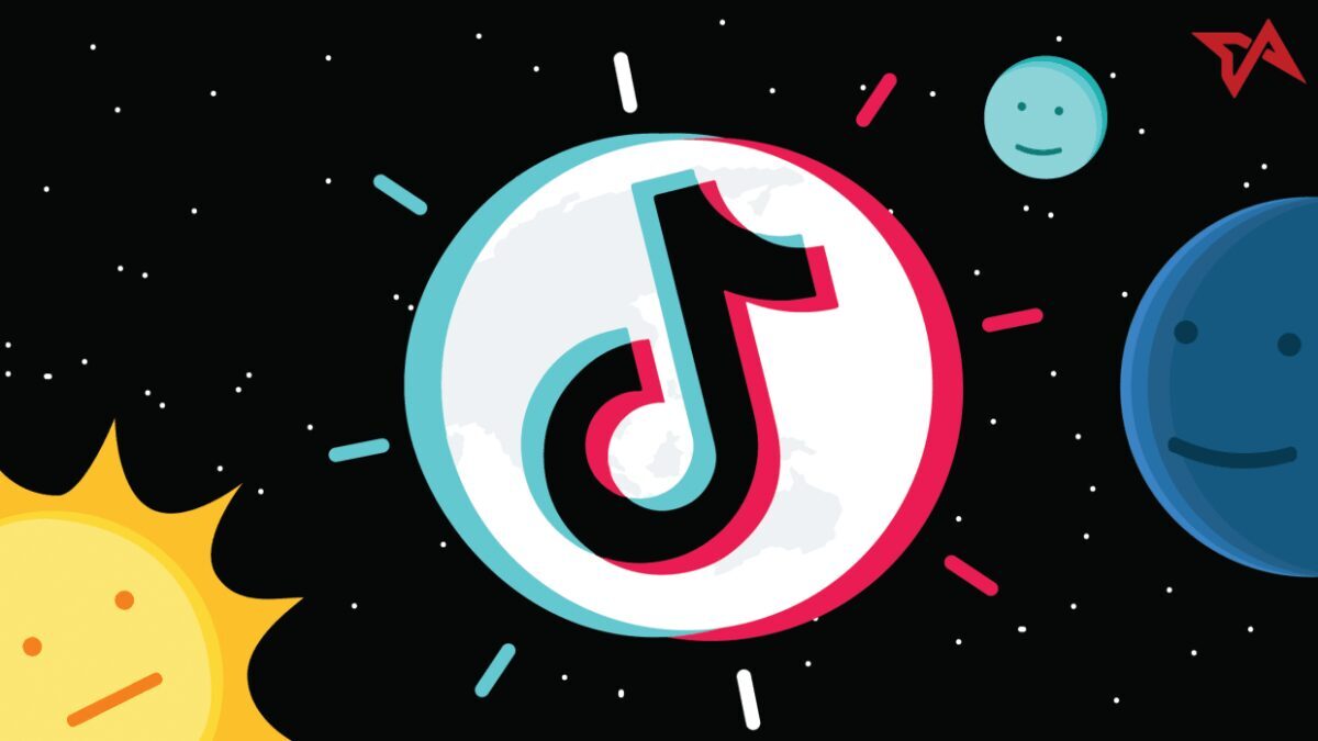 TikTok по-прежнему остаётся самым популярным мобильным приложением 3 Логотип TikTok с изображением планет и солнца в космосе