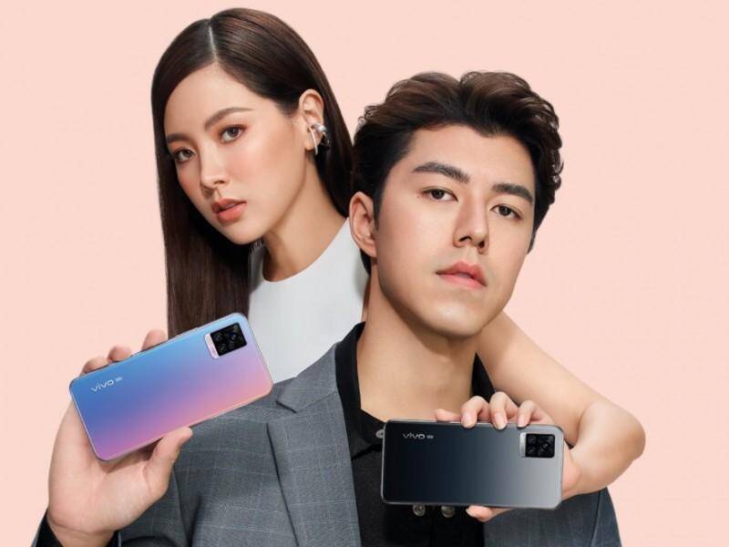 Двухкамерный смартфон Vivo V20 Pro 5G с разноцветным градиентом