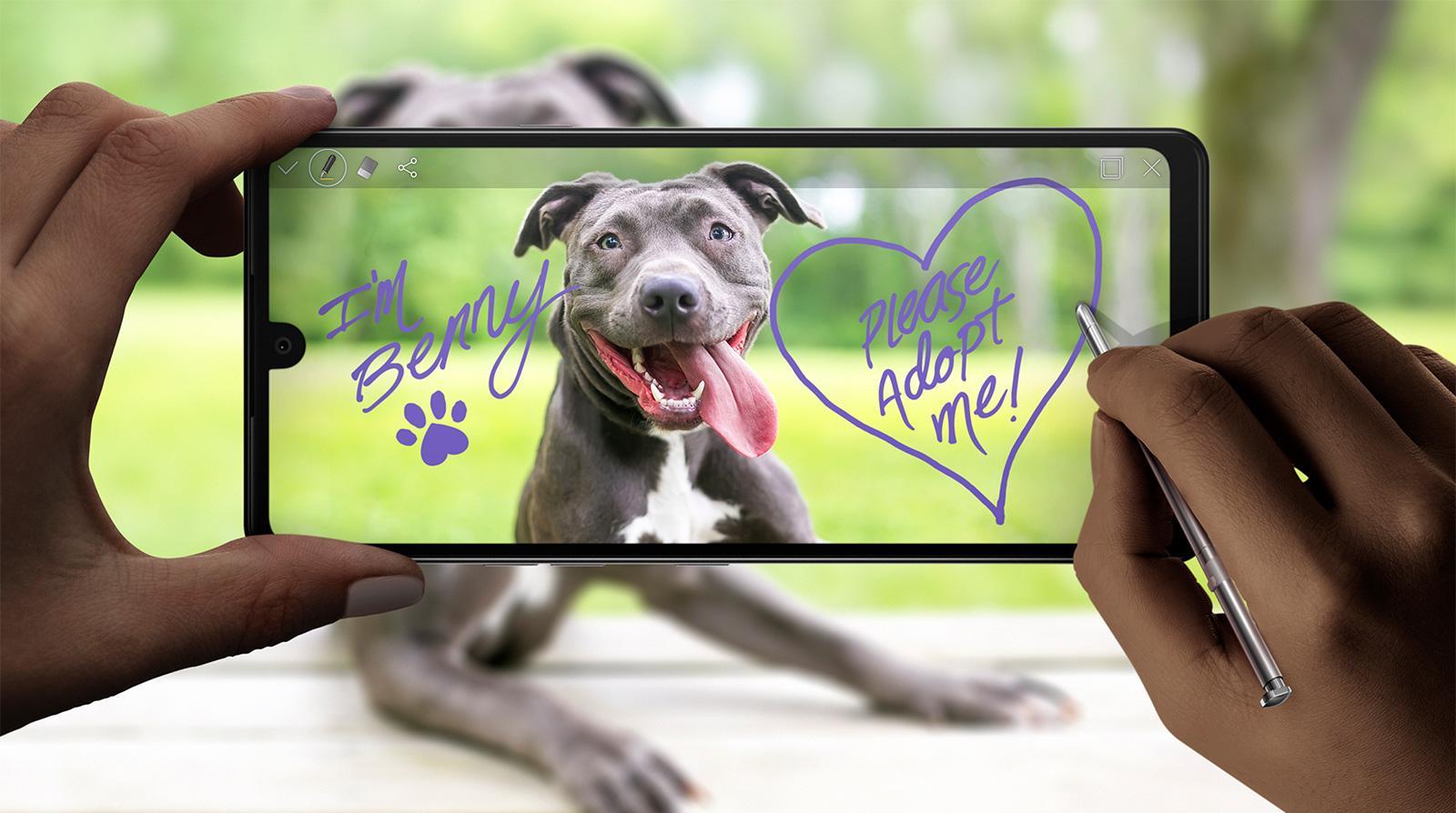 LG K71 with stylus