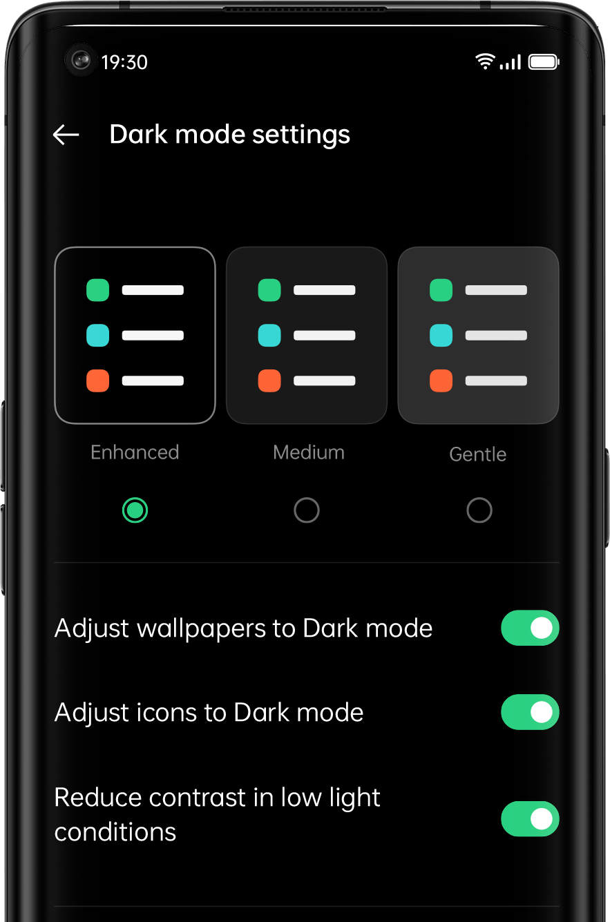 coloros 11 feature images customizable dark mode