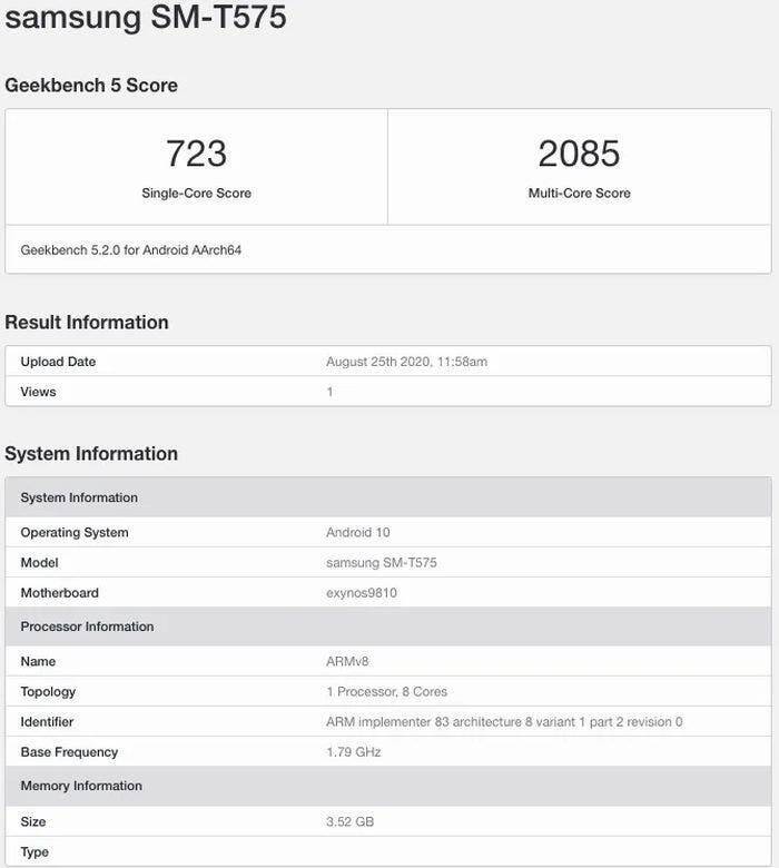 Samsung готовится выпустить новый планшет Galaxy Tab Active 3 8 Результаты тестирования Geekbench для Samsung Galaxy S20 в 2020 году показывает однопоточную и многоядерную производительность