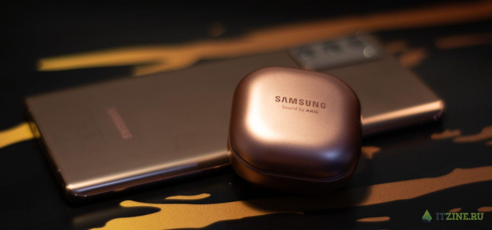 Samsung Galaxy Note20 и Galaxy Buds Live в бронзовой расцветке