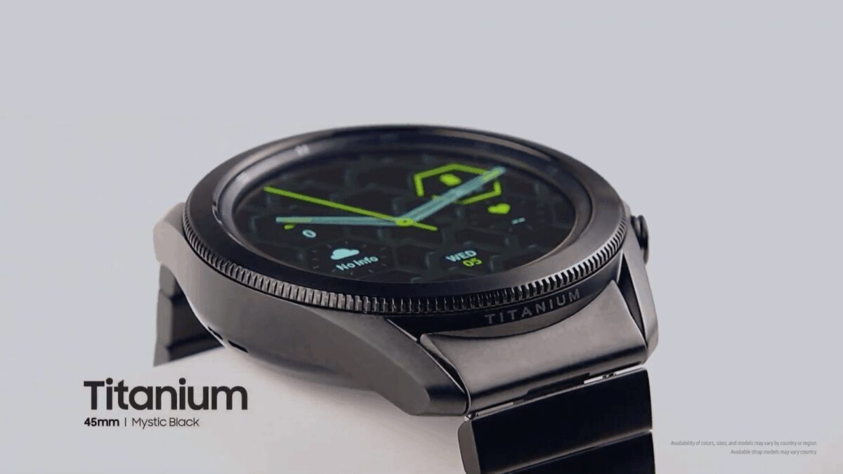 Умные часы Samsung Galaxy Watch 3 Титан 45мм в боковом плане интерфейс циферблата