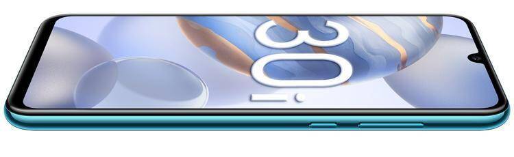 Honor 30i поступил в продажу в России 5 Смартфон Honor 30i в горизонтальном положении с боковой стороны