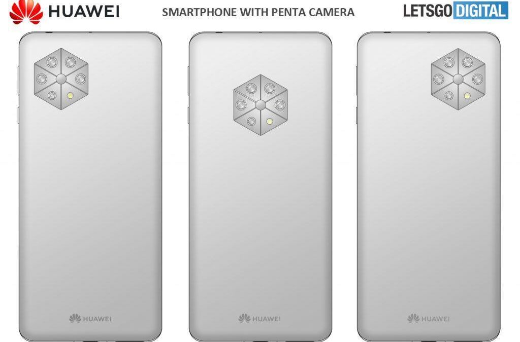 Задняя панель Huawei с пятью камерами и вспышкой