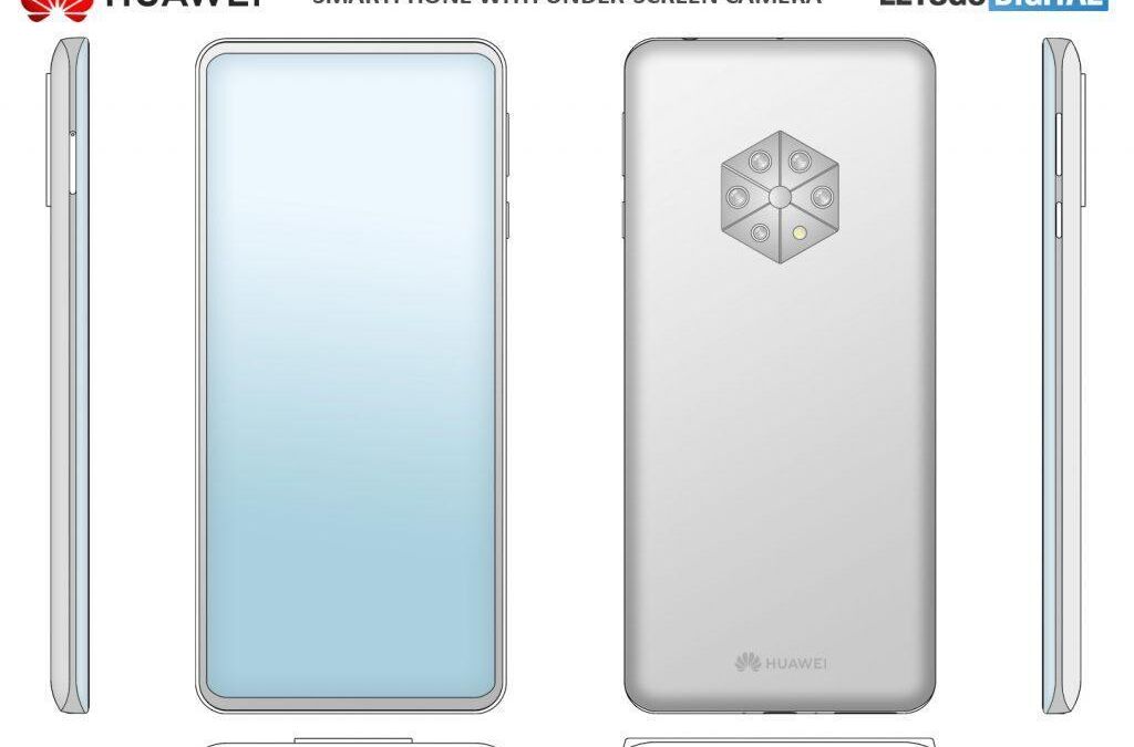 Рендер смартфона Huawei с задней камерой и сенсорным экраном